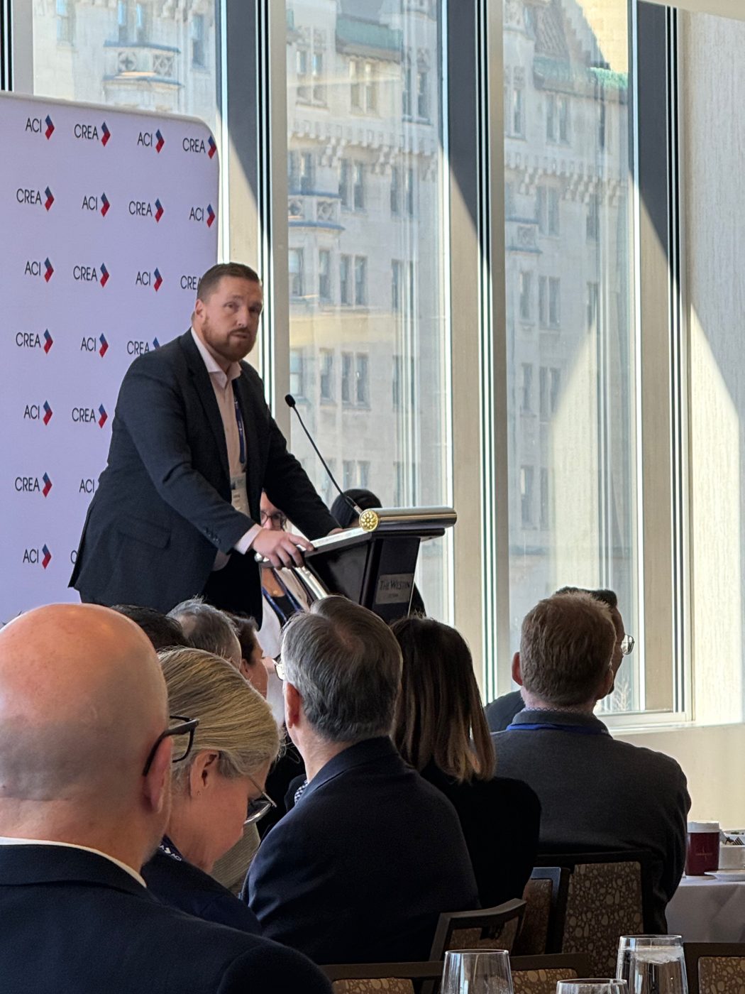Greg Dent speaking at the CREA/ACI PAC Conference, Westin Ottawa